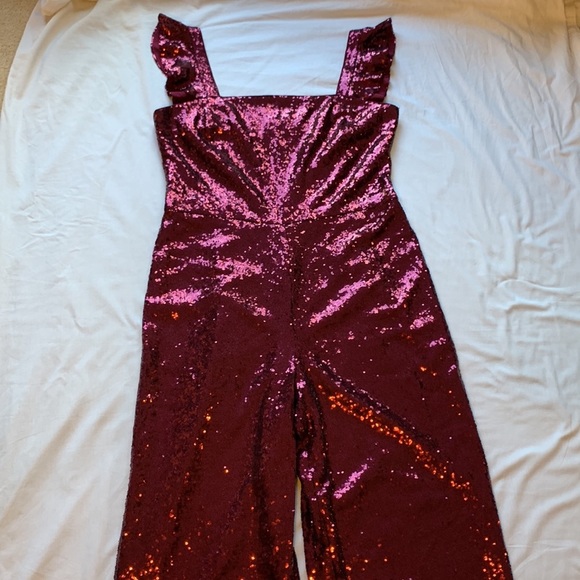 NWT Gal Meets Glam Casey sequin Jumpsuit 14 - Picture 8 of 12